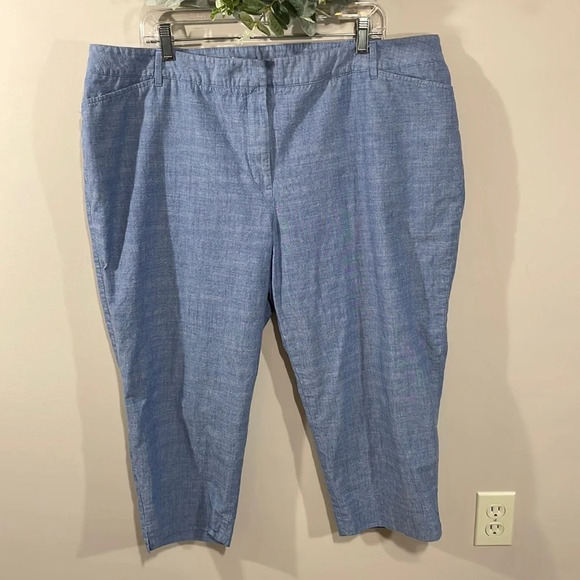 Talbots Perfect Crop Pant Chambray 22WP - Picture 1 of 14